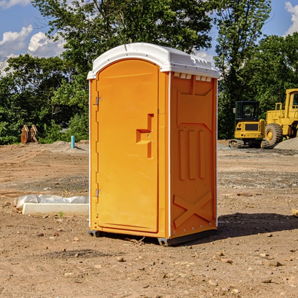 how often are the portable restrooms cleaned and serviced during a rental period in Skelton WV